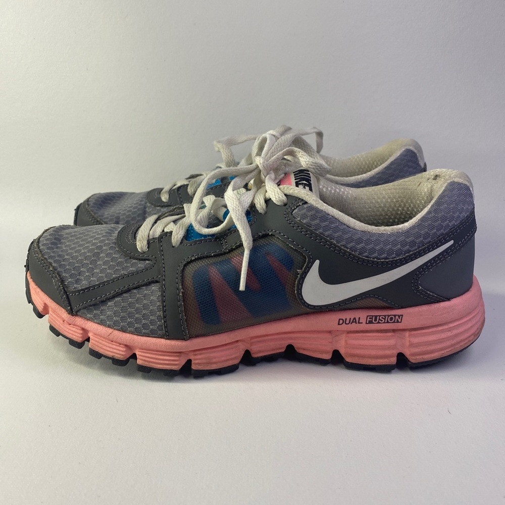 Nike Dual Fusion St 2 Sneaker US Youth 5 Grey/Pink/Blue 456970-012